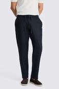 Navy Linen Drawstring Trousers image