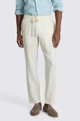 Off-White Linen Drawstring Trousers image