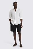 Black Linen-Blend Shorts image