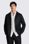 Black Twill Linen-blend Shacket  image