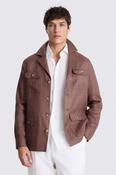 Mauve Twill Linen-blend Shacket 