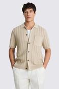 Neutral Chevron Pointelle Cotton-blend Knitted Shirt image