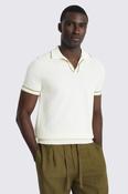 Off White Contrast Placket Skipper Polo Shirt image