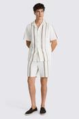 Taupe Stripe Cotton Shorts image