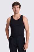 Black Ribbed Cotton Vest