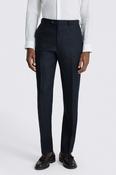 Regular Fit Navy Twill Linen Trousers image