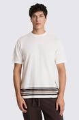 Off-White Multi Stripe Linen-Blend T-shirt
