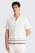 Brown Stripe Cotton Cuban Collar Shirt image
