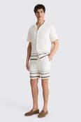 Brown Stripe Cotton Shorts image