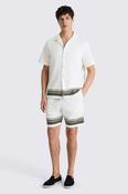 Navy &amp; Khaki Stripe Cotton Shorts