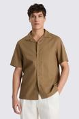 Dark Taupe Cotton Linen Cuban Shirt image