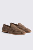 Capri Taupe Suede Woven Loafers image