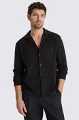 Black Terry Towelling Cuban Collar Shirt image
