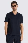 Navy Terry Towelling Cotton Polo Shirt image