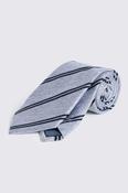 Light Blue &amp; Navy Silk Stripe Tie image