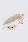 Green &amp; Pink Stripe Linen &amp; Silk Tie image