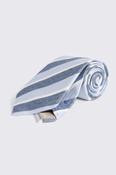 Blue &amp; White Silk Stripe Tie image