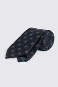 Navy Green Silk Medallion Tie image