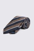 Navy &amp; Bronze Silk Stripe Tie image