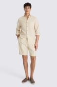 Neutral Wool Pleated Shorts image