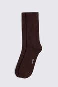 Brown Mercerised Ribbed Sock image