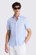 Sky Blue Short Sleeve Linen Shirt image