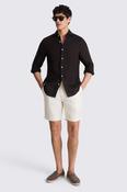 Off-White Linen-Blend Pleated Shorts  image