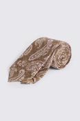 Italian Brown &amp; Pink Silk Paisley Tie image