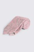 Italian Pink Silk Paisley Tie image