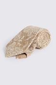 Italian Camel &amp; Light Blue Silk Paisley Tie image