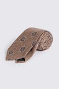 Italian Mid Brown Silk Medallion Tie image