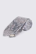 Italian Mid Blue &amp; Pink Silk Paisley Tie image