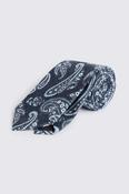 Italian Navy &amp; Bright Blue Silk Paisley Tie image