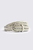 Off White Leather Woven Belt image