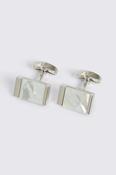 Silver Mother of Pearl Rectangle Cufflinks image