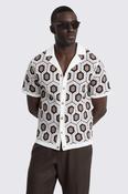 Geometric Cotton Crochet Cuban Collar Shirt image
