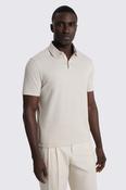 Oatmeal Cotton Jersey Polo Shirt image