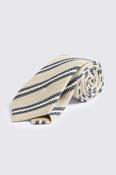 Italian Neutral Texture Navy Stripe Tie image