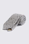 Italian Navy Ditsy Floral Linen &amp; Cotton Tie image