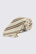 Italian Off White, Olive &amp; Pink Silk Stripe Tie image