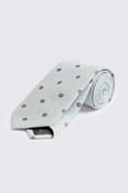 Italian Light Blue Medallion Linen &amp; Cotton Tie image