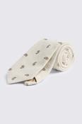 Italian White Texture Neutral Paisley Tie image
