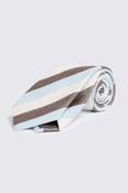 Italian Light Blue &amp; Brown Stripe Tie image