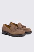 Italian Suede Beige Tassel Loafers image