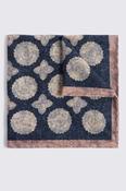 Italian Navy &amp; Pink Wool Double Faced Pocket Square image