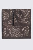 Bottinelli Brown Wool Paisley Pocket Square image