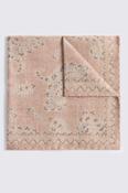 Italian Pink &amp; Blue Wool Paisley Pocket Square image