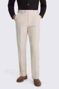 Relaxed Fit Light Camel Stripe Linen Trouser  image
