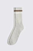 Grey Melange Rust &amp; Off White Stripe Socks image