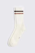Off White, Chocolate &amp; Taupe Stripe Socks image